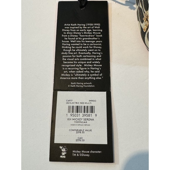 Coach (C6977) Mickey Mouse X Keith Haring Serena Leather Satchel Handbag Purse - Picture 7 of 9